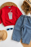 Unisex Laciel Kırmızı Baskılı Sweat