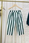 Unisex Laciel Yeşil Çizgili Baloon Pantolon