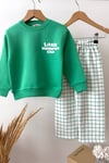 Unisex Little Club Yeşil Kareli Takım
