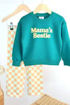 Unisex Mamas Baskı Kareli Pantolon 3 İplik Takım