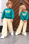 Unisex Mamas Baskı Kareli Pantolon 3 İplik Takım