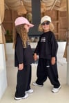 Unisex Mevsimlik Bisiklet Yaka Stay Kind Siyah Takım