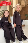 Unisex Mevsimlik Bisiklet Yaka Stay Kind Kahve Takım