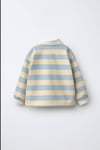 Unisex Polo Yaka Ayıcıklı Nakışlı Mavili Sweatshirt