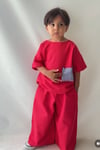 Unisex Şapka Dahil Keten Oversize Takım