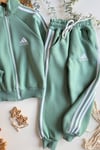 Unisex Şardonlu Fermuarlı Adids Yeşil Takım