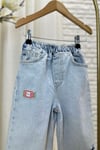 Unisex Yamalı Jean Pantalon