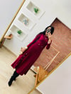 Bordo Çıt Çıt Detaylı Elbise