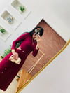 Bordo Çıt Çıt Detaylı Elbise