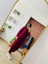 Fermuarlı Bordo Şalvar Takım