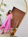 Gabardin Kumaş Pembe Elbise