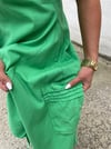 Gabardin Kumaş Yeşil Elbise