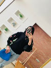 Kolları Nakışlı Siyah Triko Bluz