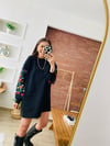 Kolları Nakışlı Sweat Elbise