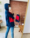 Lacivert Triko Detaylı Sweat