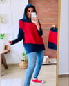 Lacivert Triko Detaylı Sweat