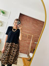Leopar Desenli Uzun Elbise