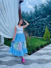Mavi Çiçekli Elbise
