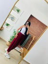 Modal Kumaş Şalvar Bordo Pantolon
