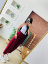 Modal Kumaş Şalvar Bordo Pantolon