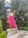 Önden Bağlamalı Pembe Etek