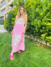 Pembe Çiçekli Etek