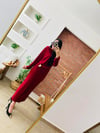 Sandy Kumaş Tokalı Bordo Elbise