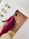 Uzun Kol Bordo Şalvar Takım