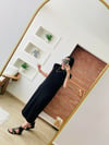 Vatkalı Siyah Basic Elbise