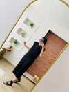 Vatkalı Siyah Basic Elbise