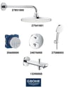 Grohtherm Termostatik Ankastre Banyo Bataryası Seti Oval Gagadan Yönlendiricili (Oval Tepe Duşlu) 24076SET4