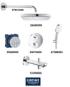 Grohtherm Ankastre Termostatik Banyo Bataryası Seti Oval Gagadan Yönlendiricili(Kare Tepe Duşlu) 24076SET6