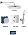 Grohtherm Termostatik Ankastre Banyo Bataryası Seti Kare Gagasız(Kare Tepe Duşlu) 24079SET3