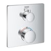 Grohtherm Termostatik Ankastre Banyo Bataryası Seti Kare Gagadan Yönlendircili (Genişoval Tepeduşlu) 24079SET5