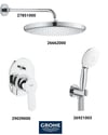 Bauedge Ankastre Banyo Bataryası Seti Gagasız(Geniş Oval Tepe Duşlu) 29039SET8