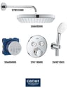 Grohtherm Smartkontrol Ankastre Banyo Bataryası Seti Oval Gagasız(Kare Tepe Duşlu) 29119SET3