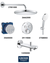 Grohtherm Smartkontrol Ankastre Banyo Bataryası Seti Oval Gagadan Yönlendircili(Genişoval Tepeduşlu) 29119SET5