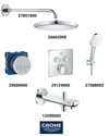 Grohtherm Smartkontrol Ankastre Banyo Bataryası Seti Kare Gagadan Yönlendircili(Genişoval Tepeduşlu) 29124SET5