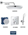 Grohtherm Smartkontrol Ankastre Banyo Bataryası Seti Kare Gagasız (Kare Tepe Duşlu) 29124SET7