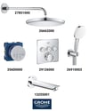 Grohtherm Smartkontrol Ankastre Banyo Bataryası Seti Kare 3-Yol Gagalı(Geniş Oval Tepe Duşlu) 29126SET2