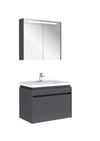 Idea 2.0 (Durabad) 80Cm takım Parlak Beyaz (Çanak Lavabo+Tek Çekmecelı Lavabo Dolabı+Aydınlatmalı Ayna 610100200491