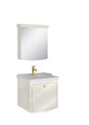 Arte+ 65 Cm takım (Lavabo+Lavabo Dolabı+Ayna Dolabı) Parlak Krem (Altın) 610100200761
