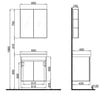 Krea Kapaklı takım 65Cm Modern Cevız Banyo Dolabı 610100200923