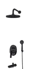 Premıum Ankastre Banyo Bataryası Set Valflı Gagalı-Sıyah 832137b 832137B
