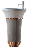 Glory Grı Beyaz Bronz Monoblok Lavabo Bb-927 BB-927