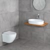 E-W1202M8 Tezgah Üstü Lavabo Mat Beyaz Mermer Desenli E-W1202M8