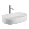E-W1202M8 Tezgah Üstü Lavabo Mat Beyaz Mermer Desenli E-W1202M8