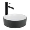 E-W5002GB Tezgah Üstü Lavabo Mat Gri & Parlak Beyaz E-W5002GB