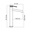 FJ-1027 Mat Füme Yüksek Lavabo Bataryası FJ-1027F