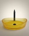 Dekoratif Cam Lavabo Sarı 52 cm GLS-111